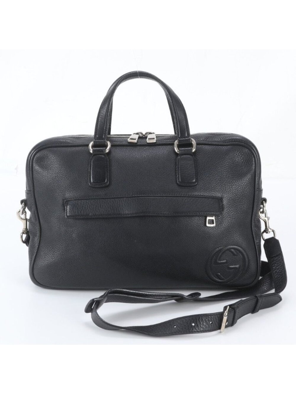 Gucci Interlocking G Leather 2-Way Business Bag Crossbody Document Bag